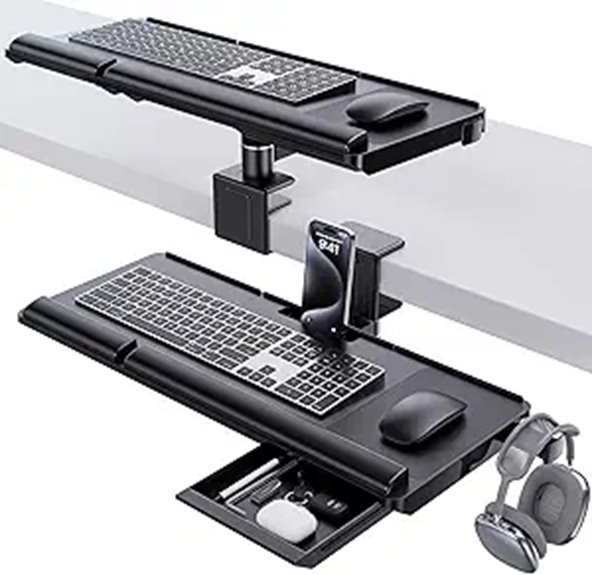 Klearlook Adjustable Keyboard Tray with Wrist Rest
