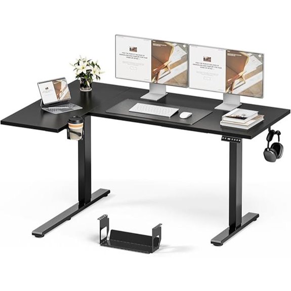 adjustable l shaped desk