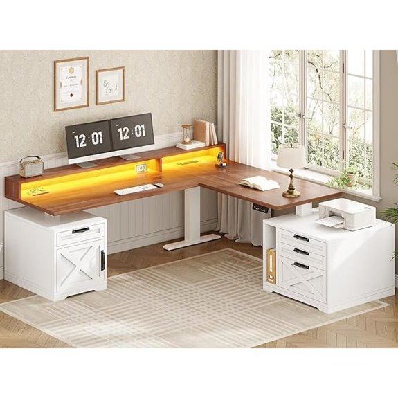 adjustable l shaped desk