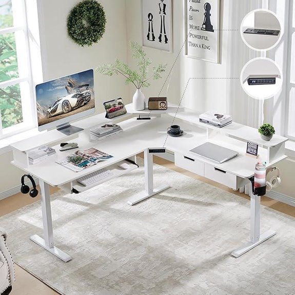 RedLemon 60-Inch L-Shaped Adjustable Standing Desk