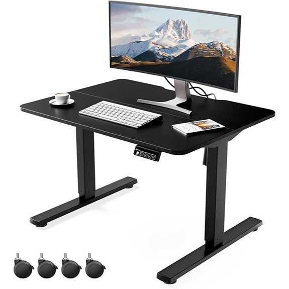 ERGOMAKER Adjustable Height Desk with Lockable Wheels
