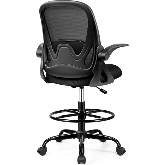 Drafting Chair with Adjustable Armrests and Lumbar Support