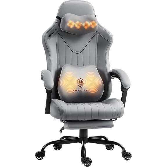 Dowinx Gaming Chair with Massage Lumbar Adjustable Height