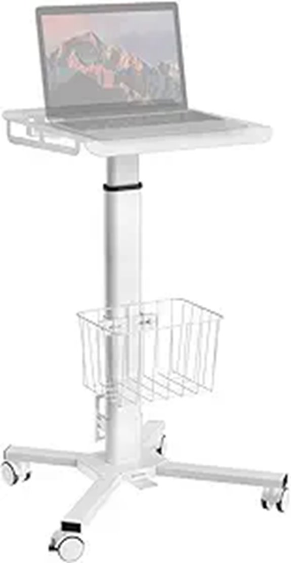 ONKRON Mobile Laptop Cart with Adjustable Height