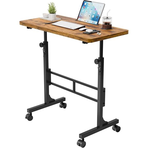 Furmax Adjustable Portable Standing Desk with Lockable Wheels