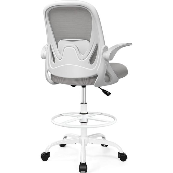 Drafting Office Chair with Flip-up Armrests and Lumbar