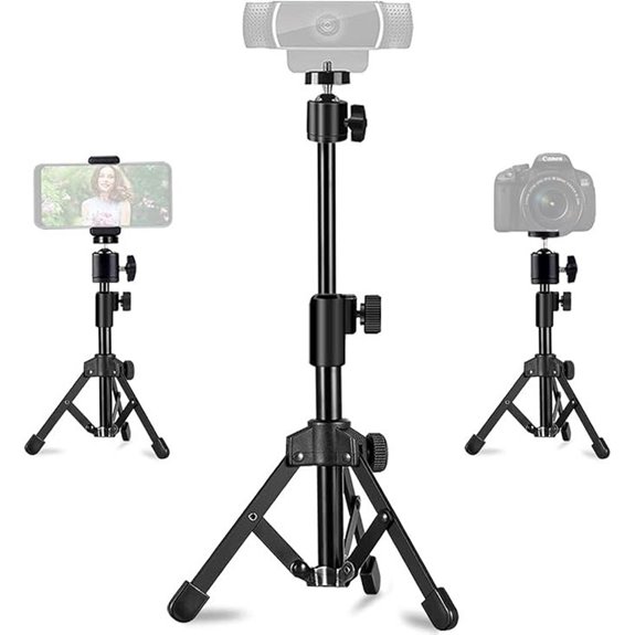 Extendable Webcam Tripod for Camera Phone & Ring Light
