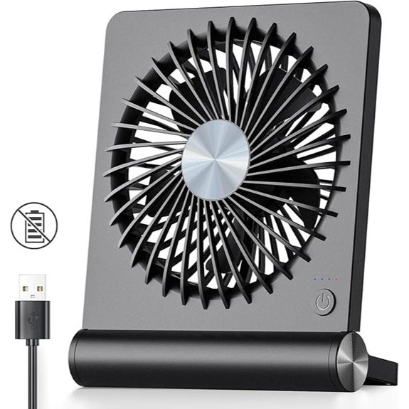 Koonie USB Desk Fan Adjustable Quiet 3 Speeds