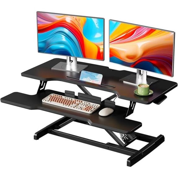 35 Adjustable Standing Desk Converter with Keyboard Tray