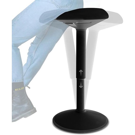 Height Adjustable Standing Desk Stool Swivel & Rocking