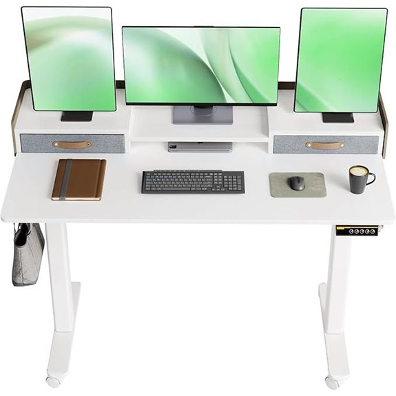 YDN Adjustable Height Standing Desk with Shelf