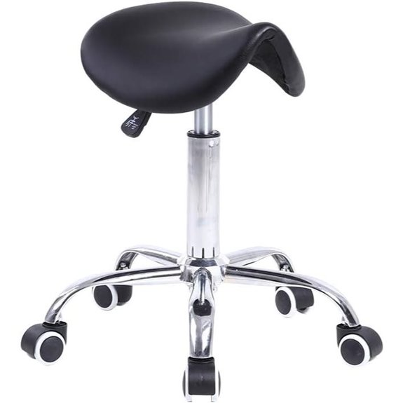KKTONER Adjustable Swivel Saddle Stool with Wheels