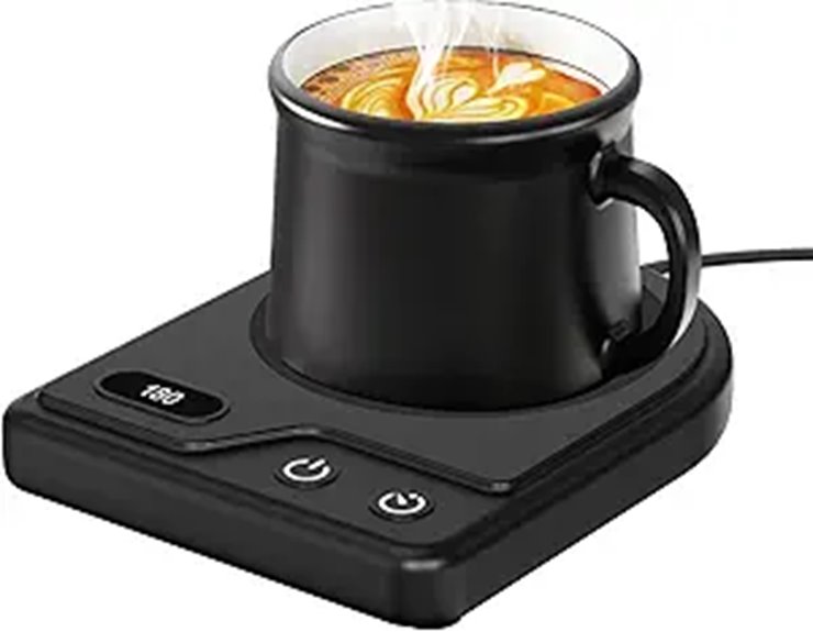 Coffee Mug Warmer with Adjustable Temperature and Shutoff