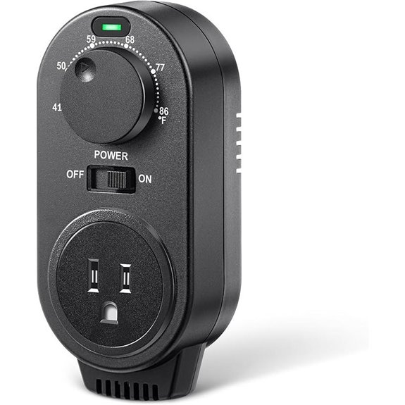 Adjustable Thermostat Outlet for AC Fans Heaters