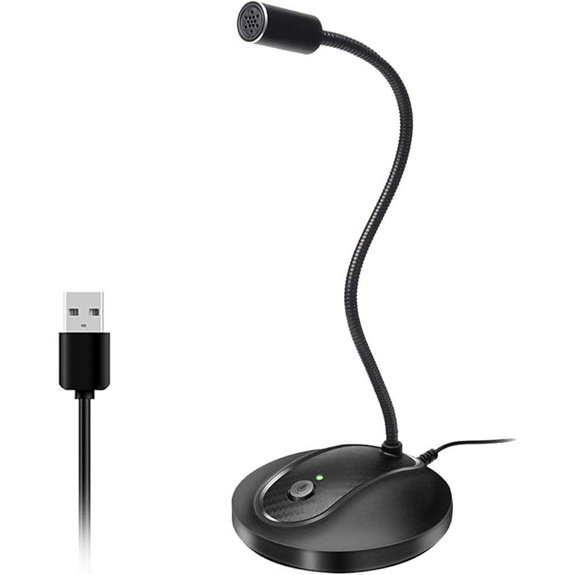 JOUNIVO Adjustable USB Microphone with Mute and LED