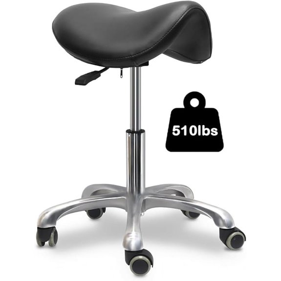 Ergonomic Adjustable Saddle Stool with Wheels