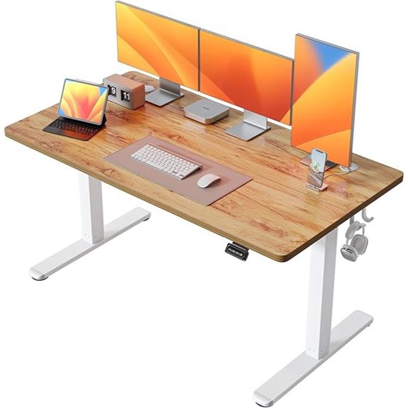 FEZIBO Electric Standing Desk Adjustable White/Rustic Top