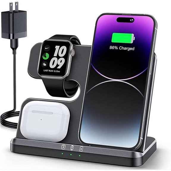 JARGOU 3-in-1 Wireless Charging Station for Apple Devices