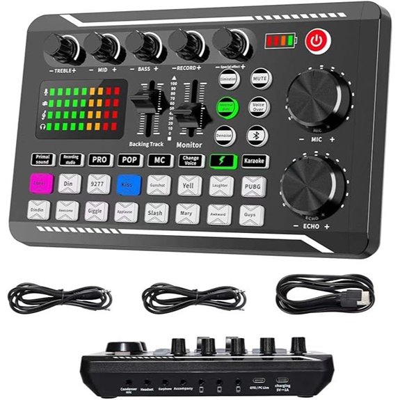 SINWE Audio Mixer with Voice Changer and Podcast Features