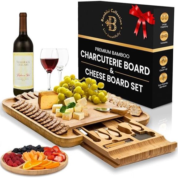 Charcuterie Gift Set: Bamboo Cheese & Knife Board