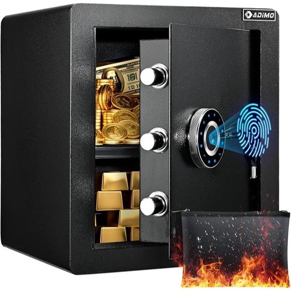 ADIMO Biometric Fireproof Safe with Fingerprint & Alarm