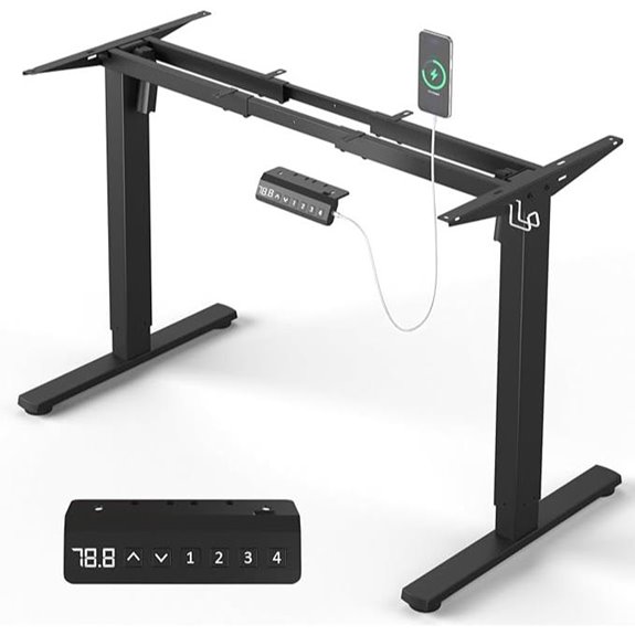 Dual Motor Electric Standing Desk Frame (Black)