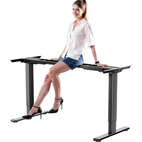 Dual Motor Adjustable Standing Desk Frame (Black)