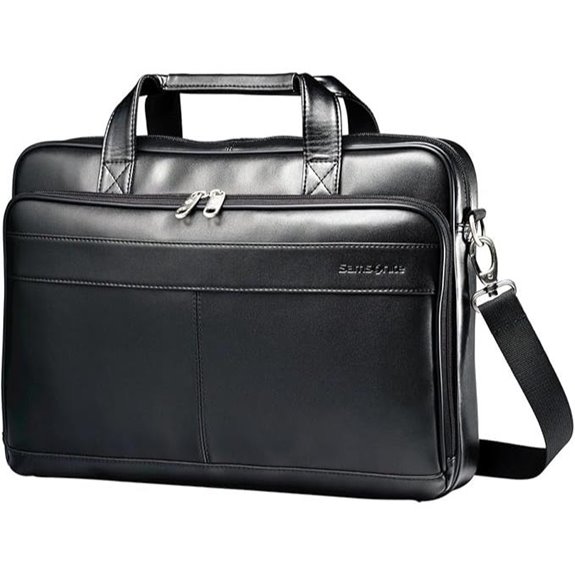 Samsonite Leather Slim Briefcase Black 16 Inch