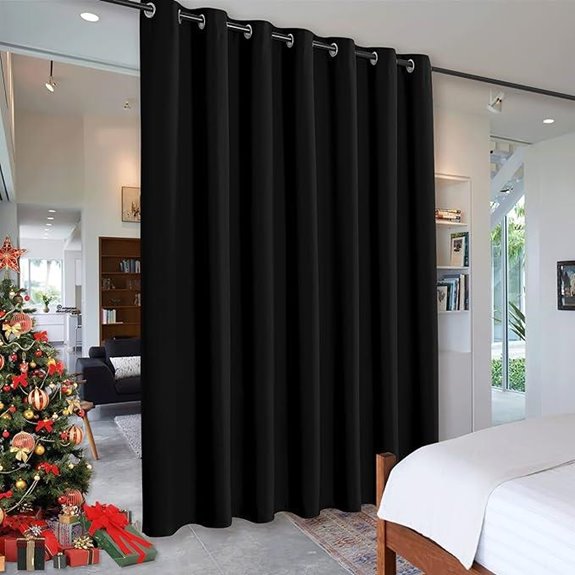 RYB HOME Black Long Soundproof Privacy Curtains