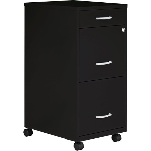 Lorell LYS SOHO Box/File/File 3-Drawer Mobile File Cabinet Black