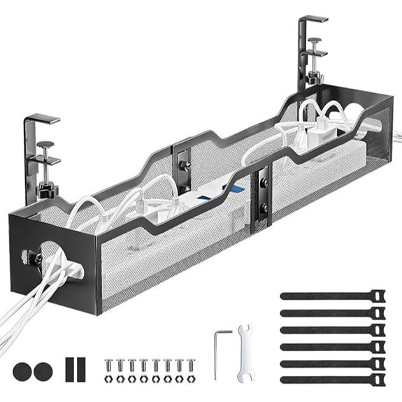 Litwaro Under Desk Cable Management Tray (Black)