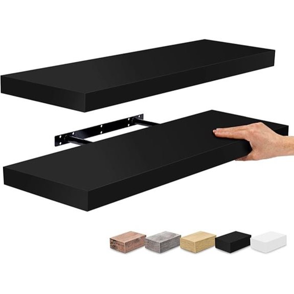Sorbus Floating Shelves for Wall (Black 2 Pack)