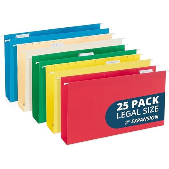 Blue Summit Legal Size Hanging File Folders with Tabs