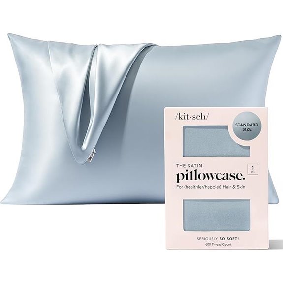 Kitsch Satin Pillowcase with Zipper Haze Blue