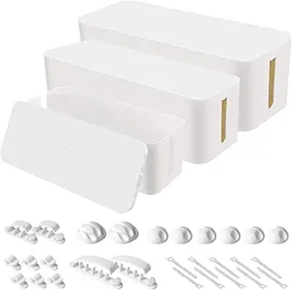 Cable Organizer Box Set with Surge Protector