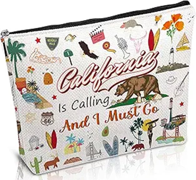 California Travel Gift Cosmetic Bag