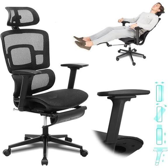Ergonomic Office Chair with Footrest and Lumbar Support