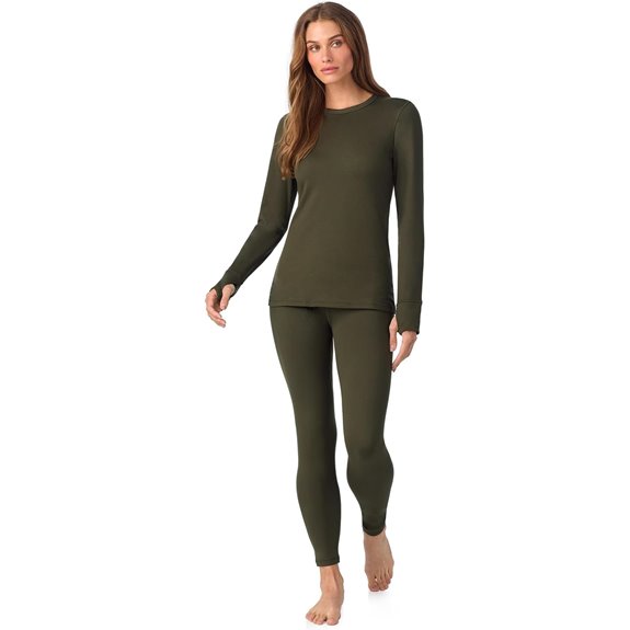 Cuddl Duds Women's Fleece Thermal Base Layer Set