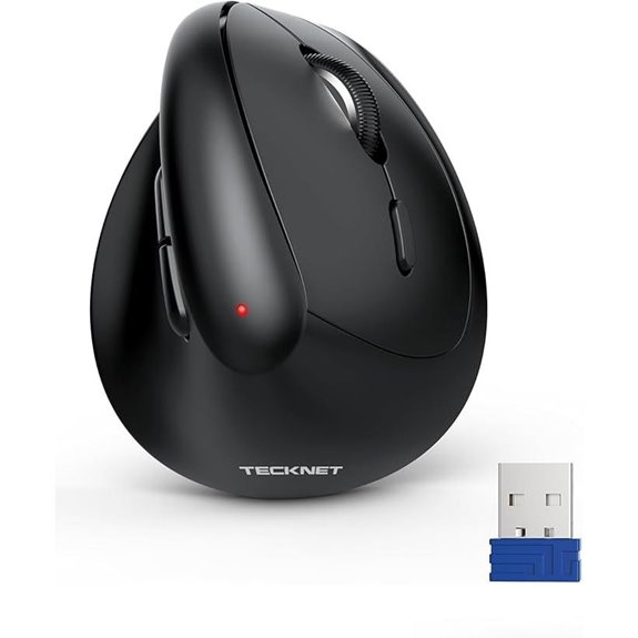 TECKNET Mini Vertical Wireless Mouse with Adjustable DPI