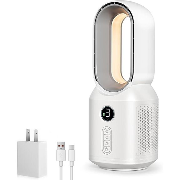 13-Inch Portable Bladeless Desk Fan with LED Display