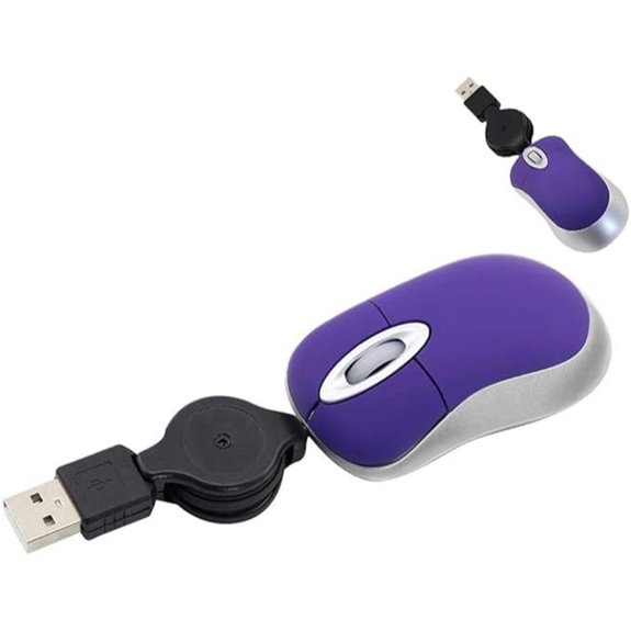Mini Portable Wired Mouse with Retractable Cable