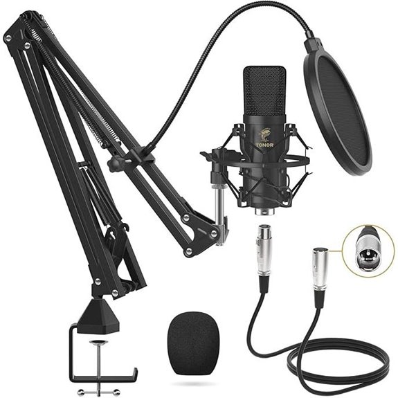 TONOR XLR Condenser Mic Kit with Boom Arm
