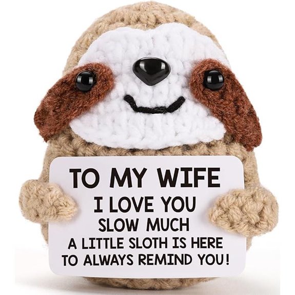 Funny Crochet Sloth Gift for Wife Christmas