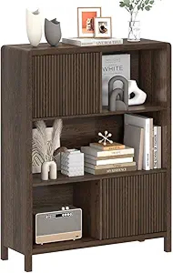 FATORRI Cube Bookcase with Doors and Storage