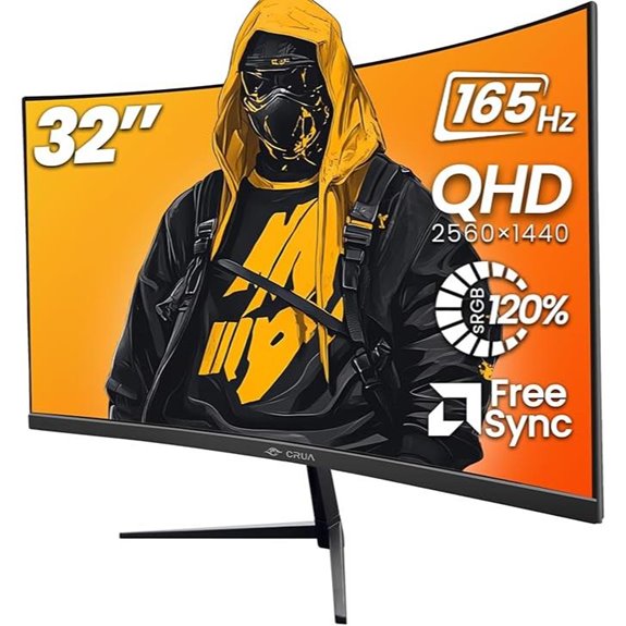 CRUA 32 Curved Gaming Monitor 2K 144Hz