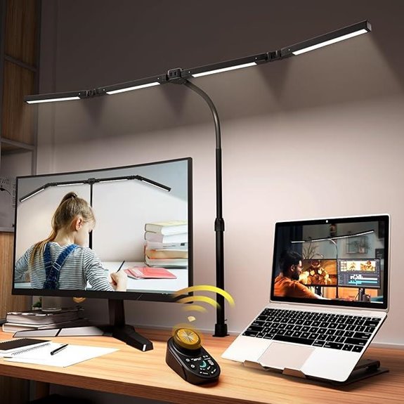 Adjustable LED Desk Lamp with Dimming and Color Control
