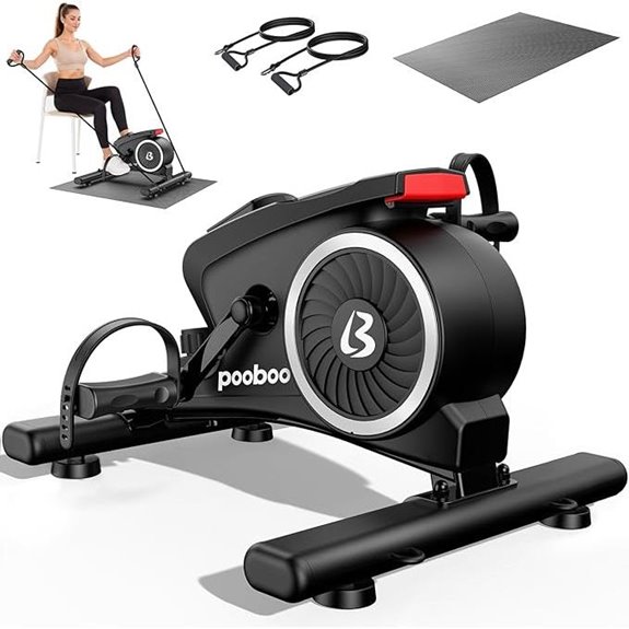 Pooboo Under Desk Bike with Resistance Bands