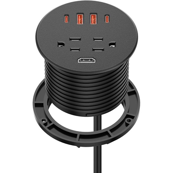 Desk Power Grommet with USB-C and HDMI Ports