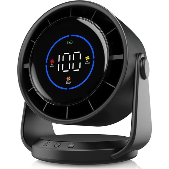 Turbo Table Fan with Digital Display and Rechargeable Battery