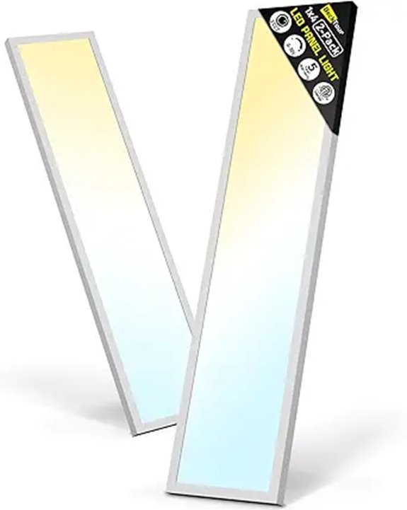 2-Pack 40W LED Flat Panel Light with Adjustable CCT